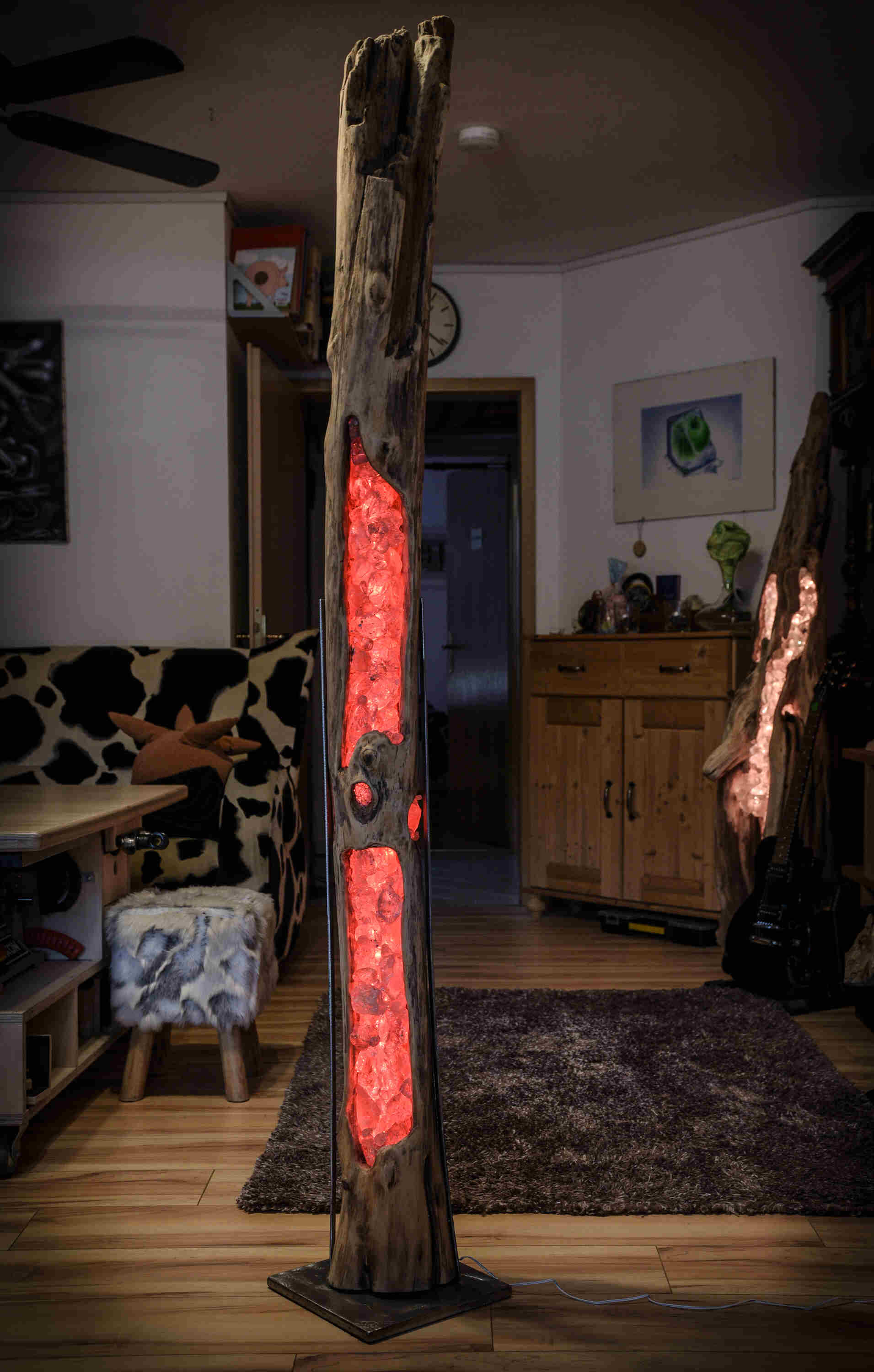 PW27 Treibholz Stehlampe Inneres Glühen 3