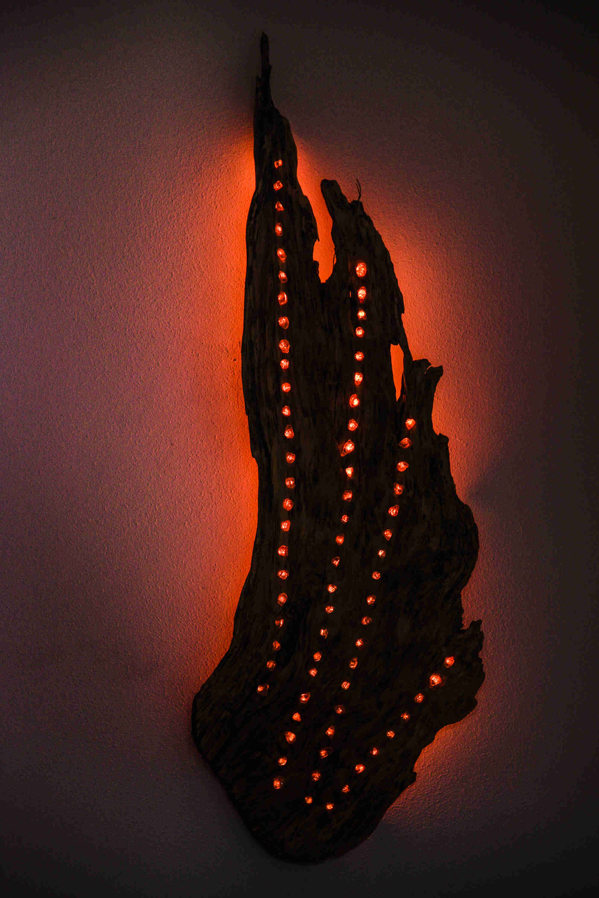 PW27 Treibholz Wandlampe Flügel ohne Engel